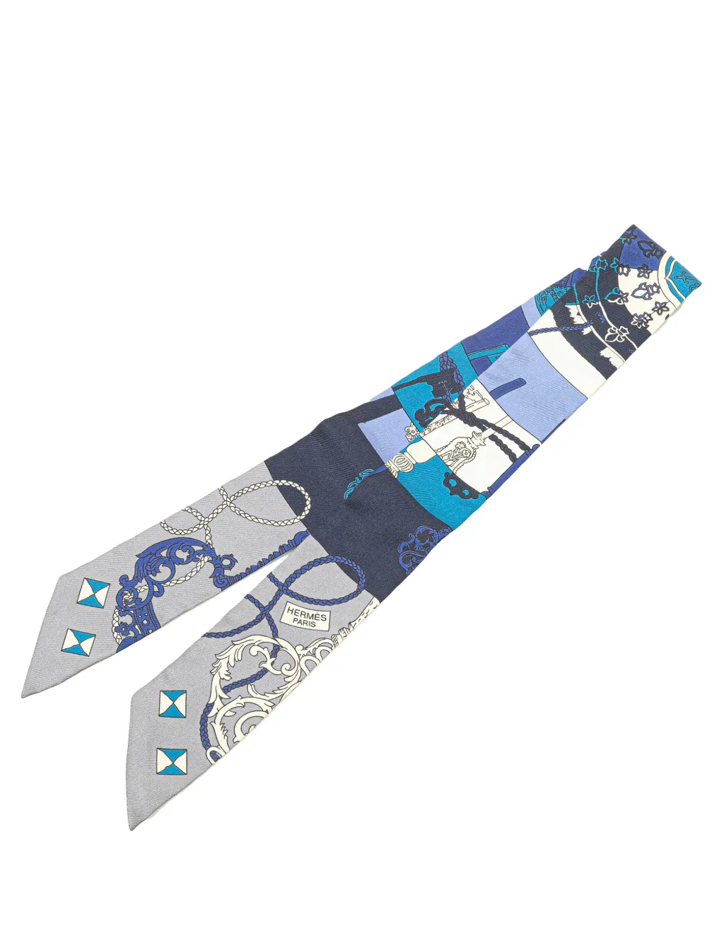 Hermès Pre-Owned 2000-2025 Tours de Cles Twilly Silk Scarf scarves | Blue | Image 1
