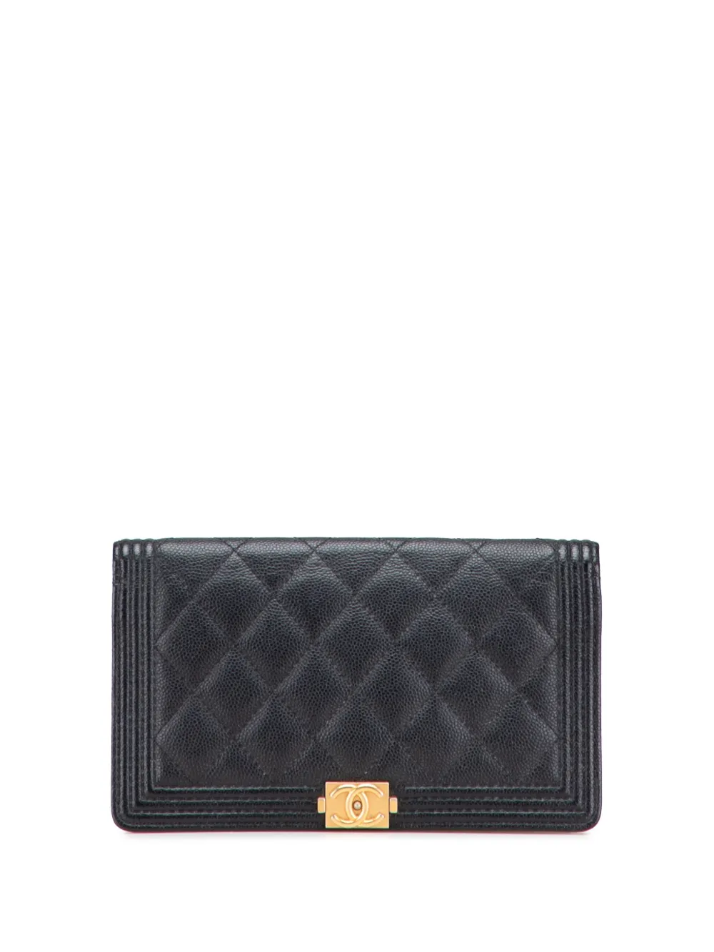 CHANEL Pre-Owned 2018 Quilted Caviar Boy Yen Wallet long wallets - CHANEL Pre-Owned 2018 Quilted Caviar Boy Yen Wallet long wallets -