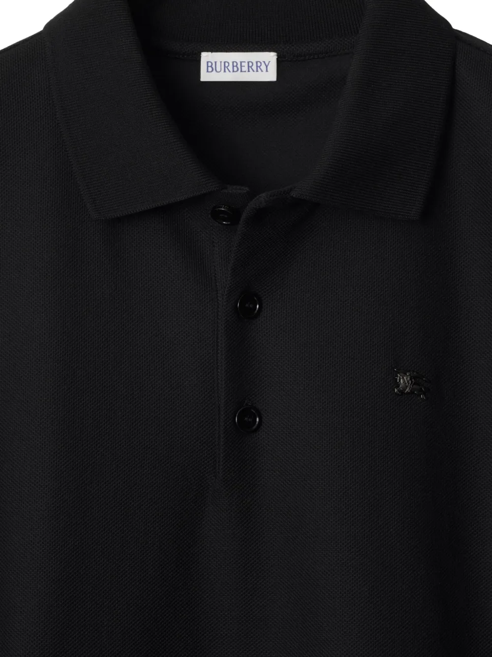 Burberry Knight-embellished cotton polo shirt Zwart