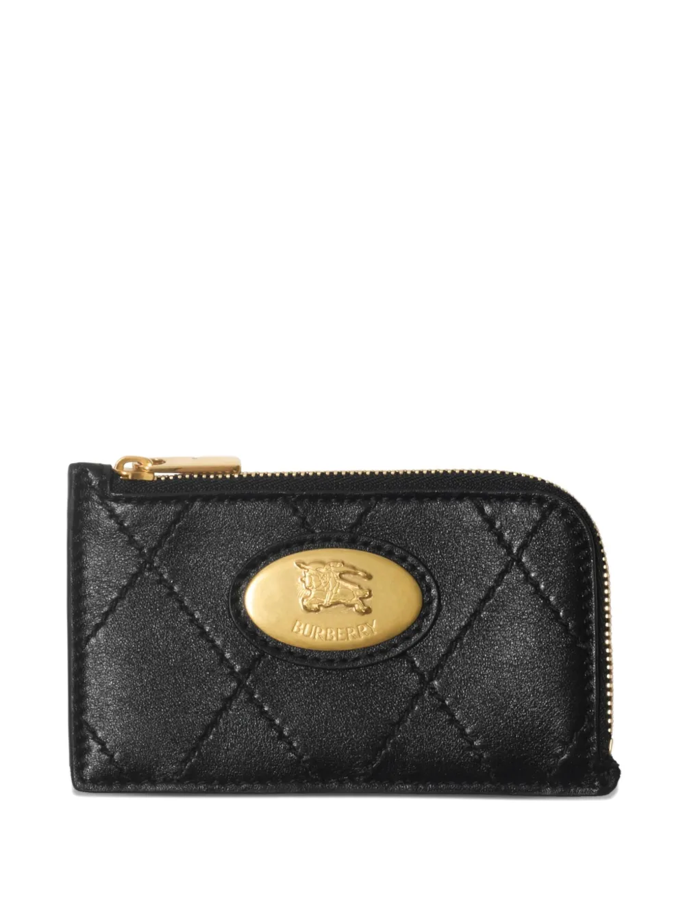 Burberry Strand pasjeshouder met rits en diamantstiksel Zwart