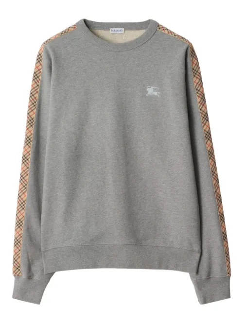 Sweat en coton à bords à carreaux - Burberry - Modalova