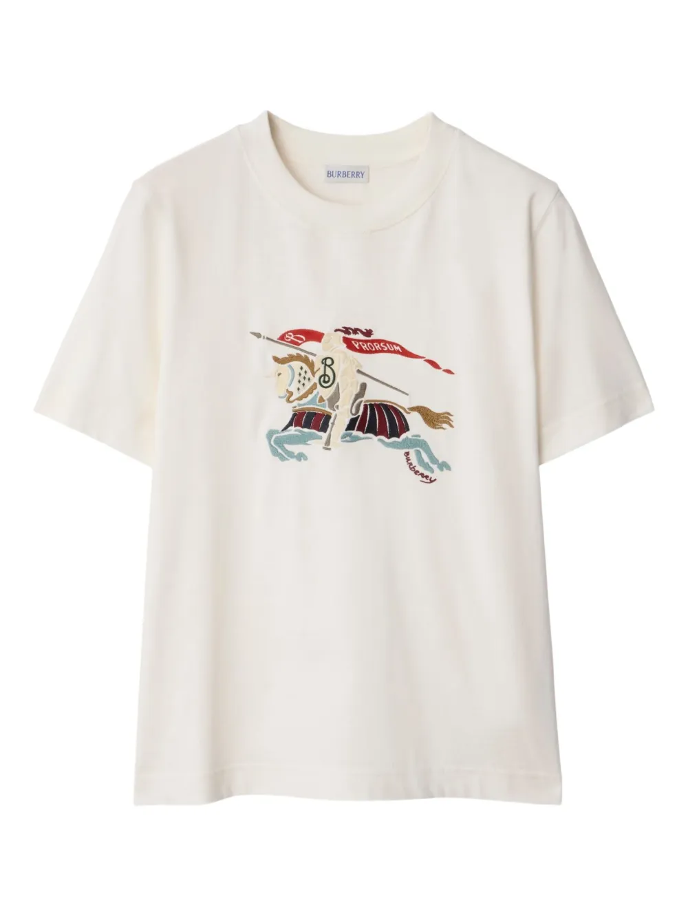 Burberry Ekd Embroidered Cotton T-shirt In White