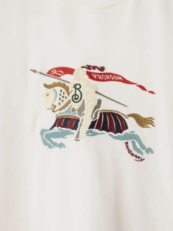 Burberry EKD Embroidered Cotton T-shirt | White | FARFETCH