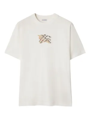 Burberry Check-patch Cotton T-shirt | White | FARFETCH