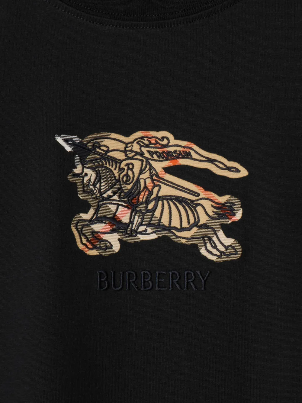 Burberry EKD Check cotton T-shirt Zwart