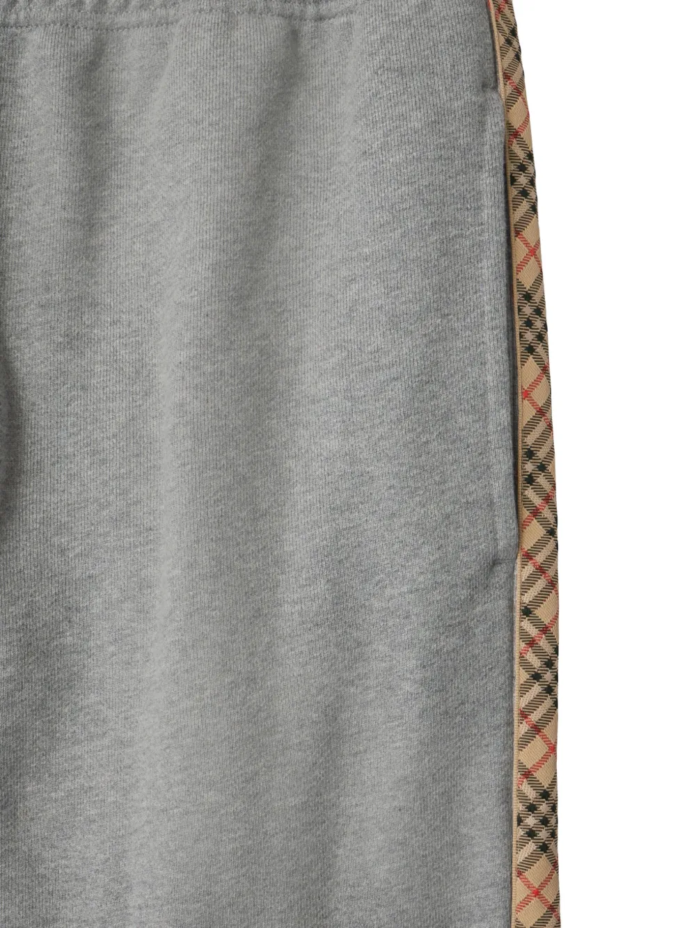 Burberry Check-trimmed cotton track pants Grijs