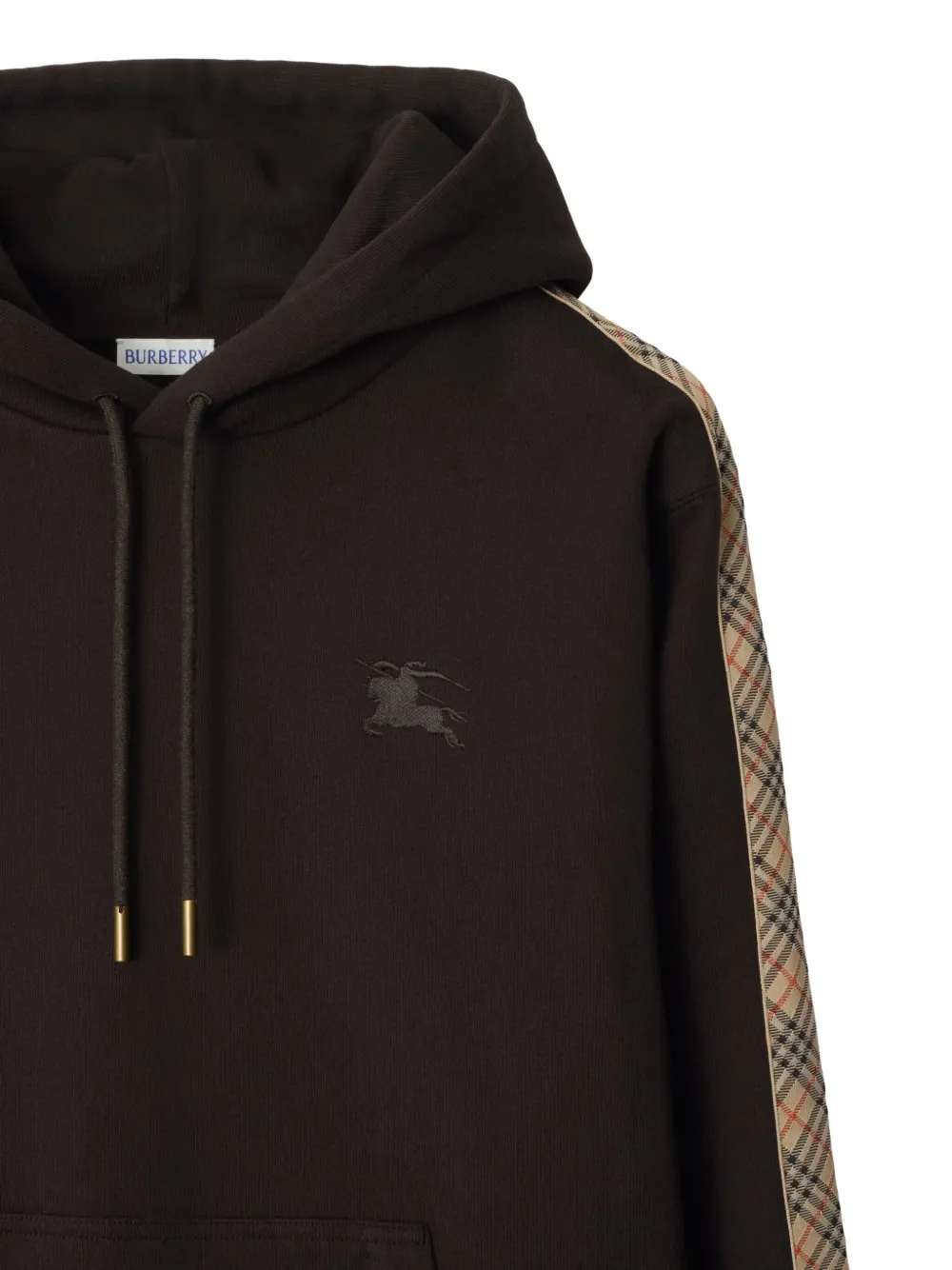 Burberry Check-trimmed cotton hoodie Bruin