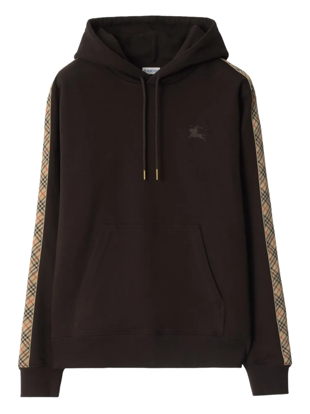 Burberry Check-trimmed cotton hoodie Bruin