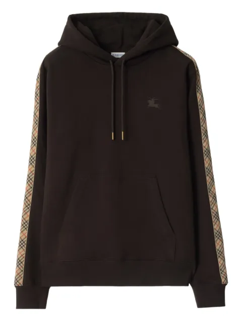Burberry Check-trimmed cotton hoodie