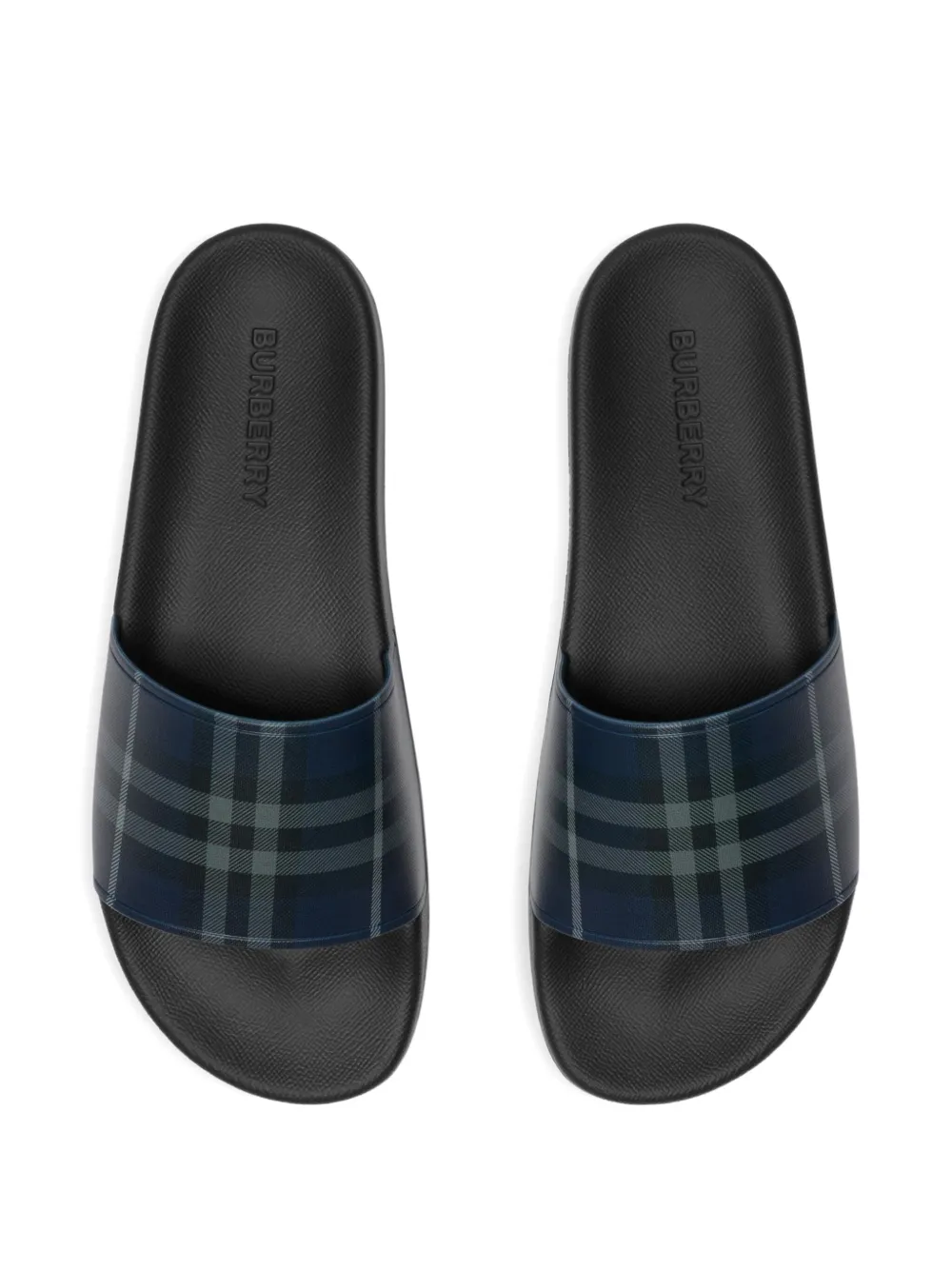 Burberry check print slides Blue