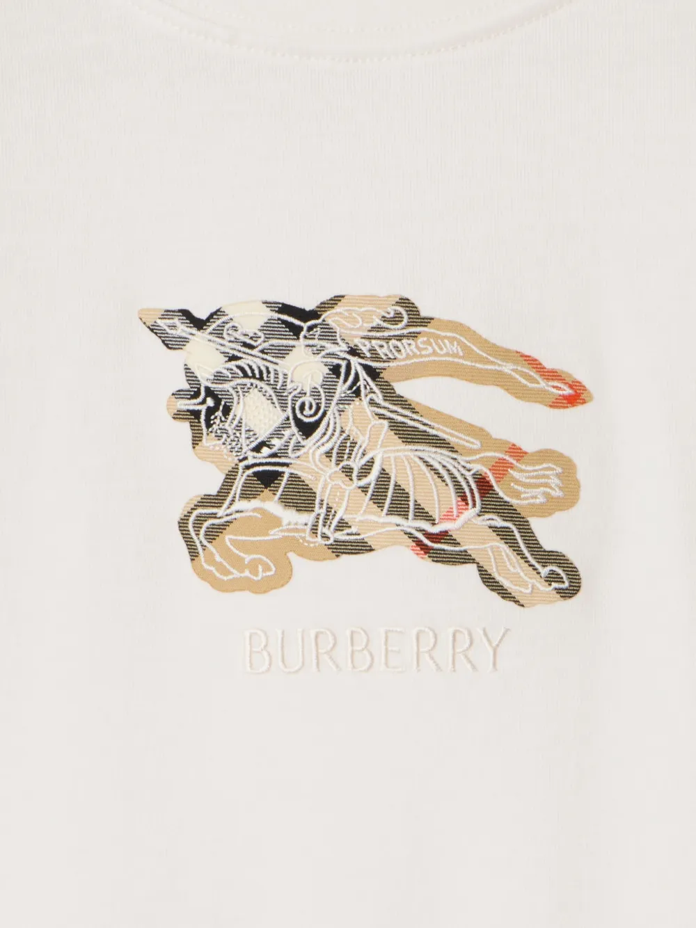 Burberry Knight Check katoenen T-shirt Wit