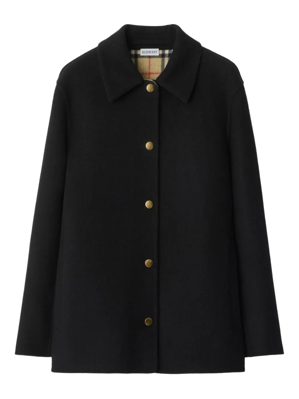 Burberry Wool Overshirt Zwart