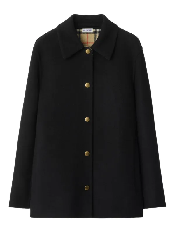 Burberry ウール オーバーシャツ | ブラック | FARFETCH JP