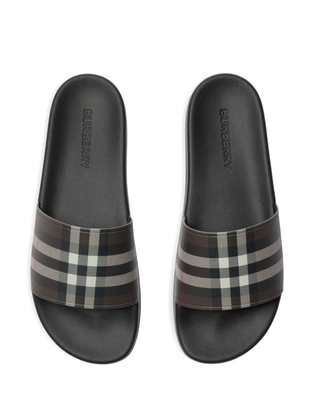 Burberry check-print slides Brown