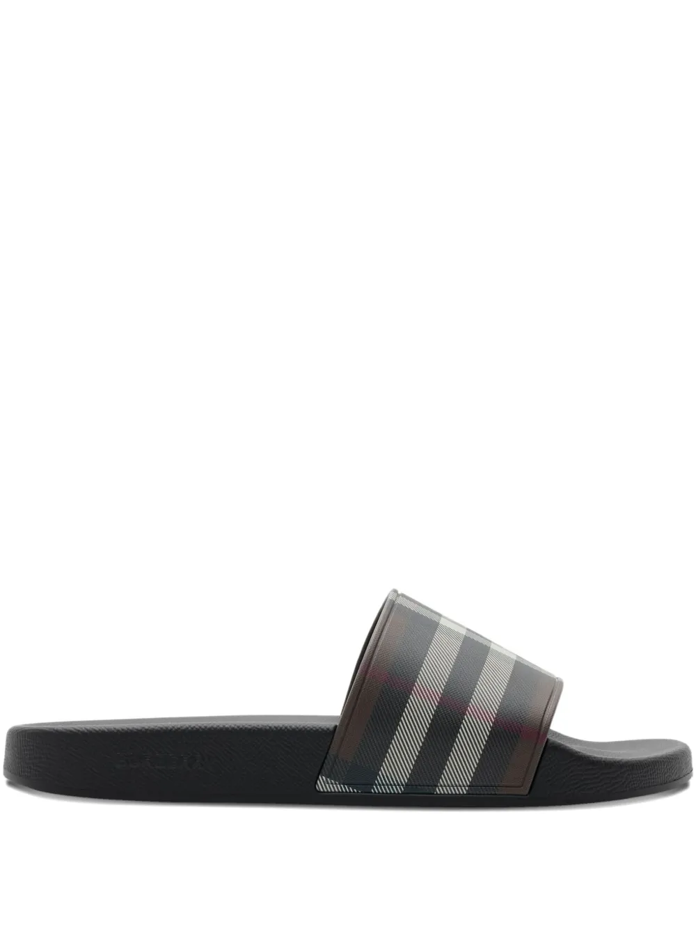 Burberry check-print flat slides Brown