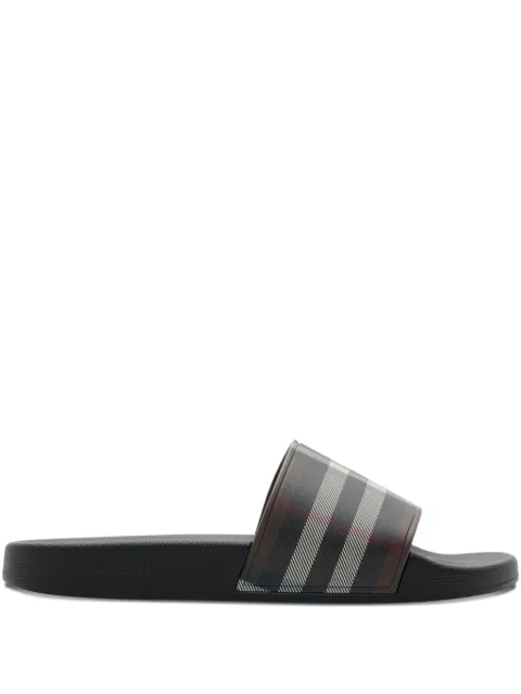 Burberry check-print flat slides