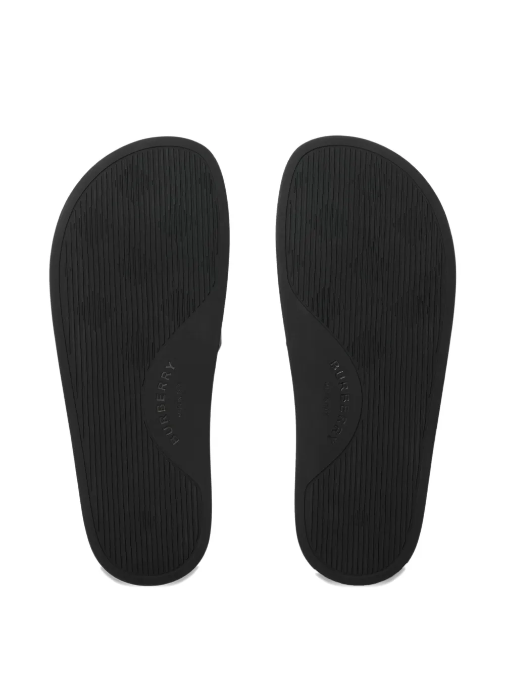 Burberry Check-print Flat Slides In Brown