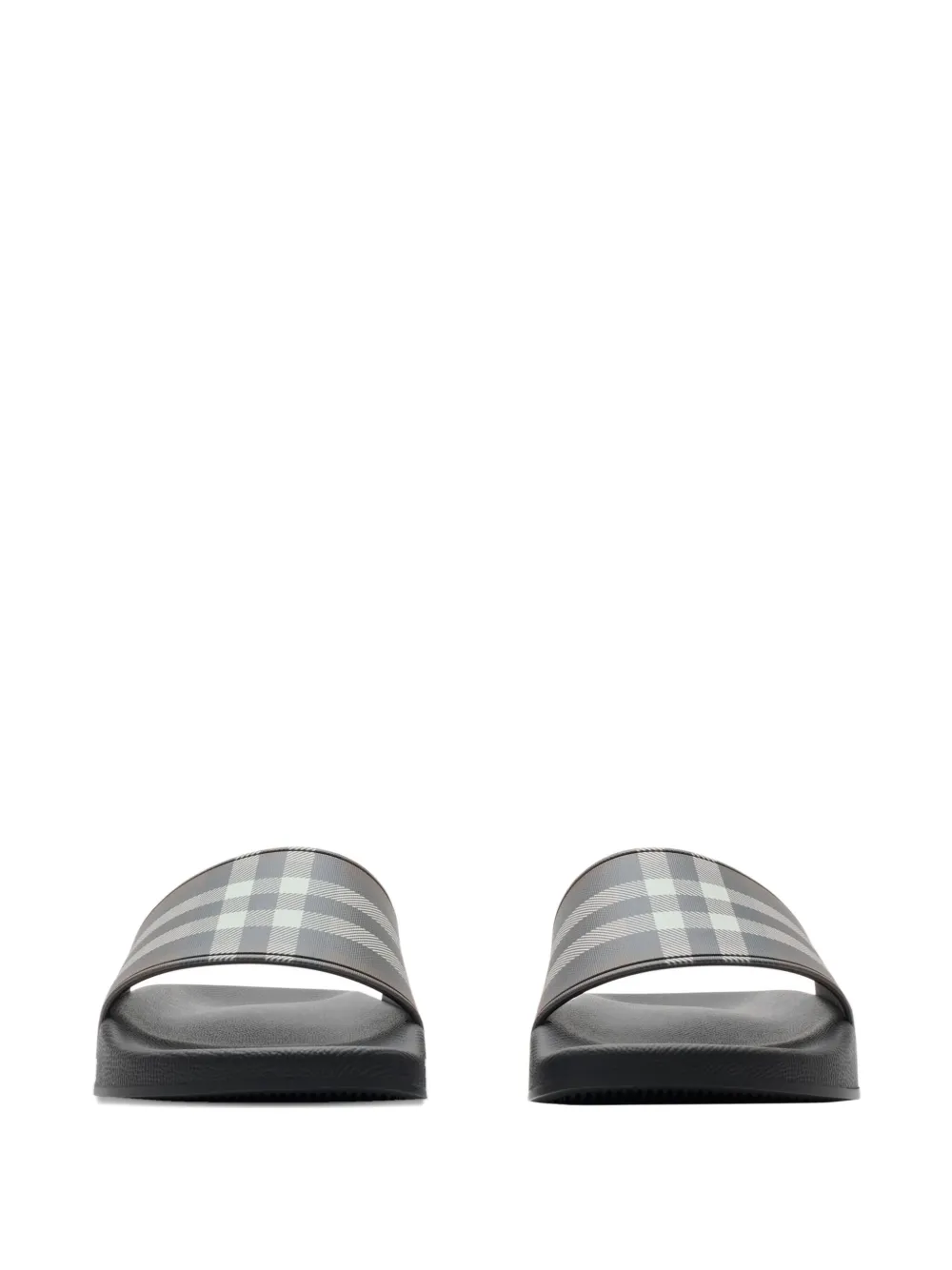 Burberry Check-print Flat Slides In Brown
