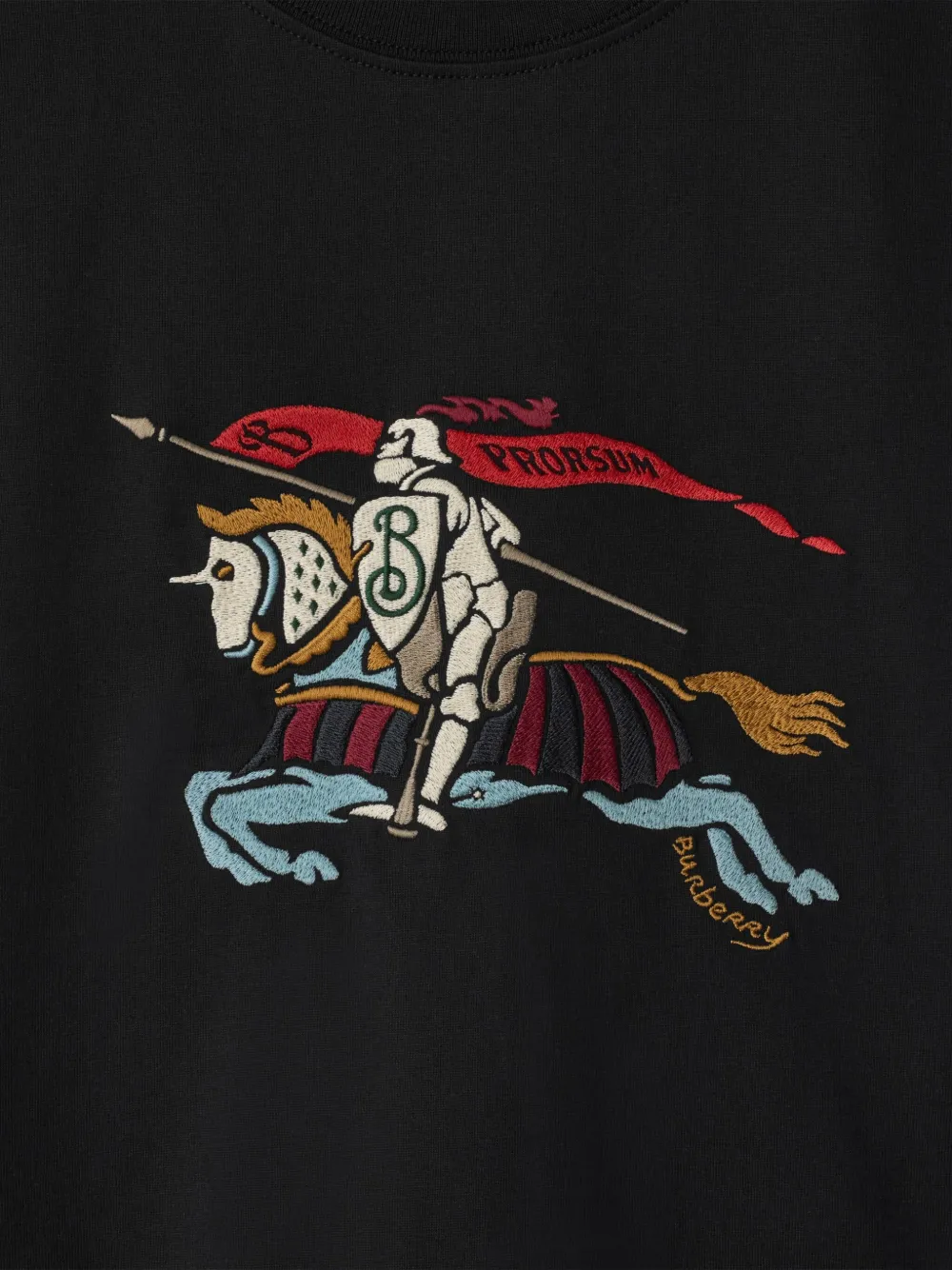 Burberry Katoenen T-shirt met borduurwerk Zwart