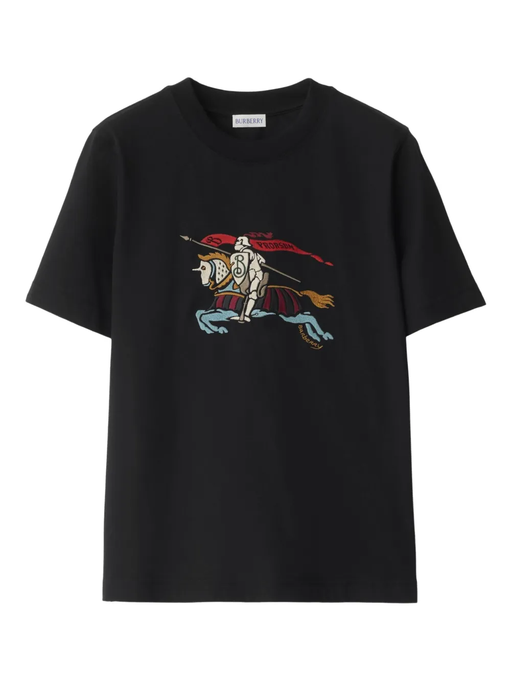Burberry T-shirt in cotone con ricamo - Nero