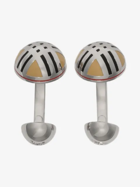 Burberry enamel Check cufflinks
