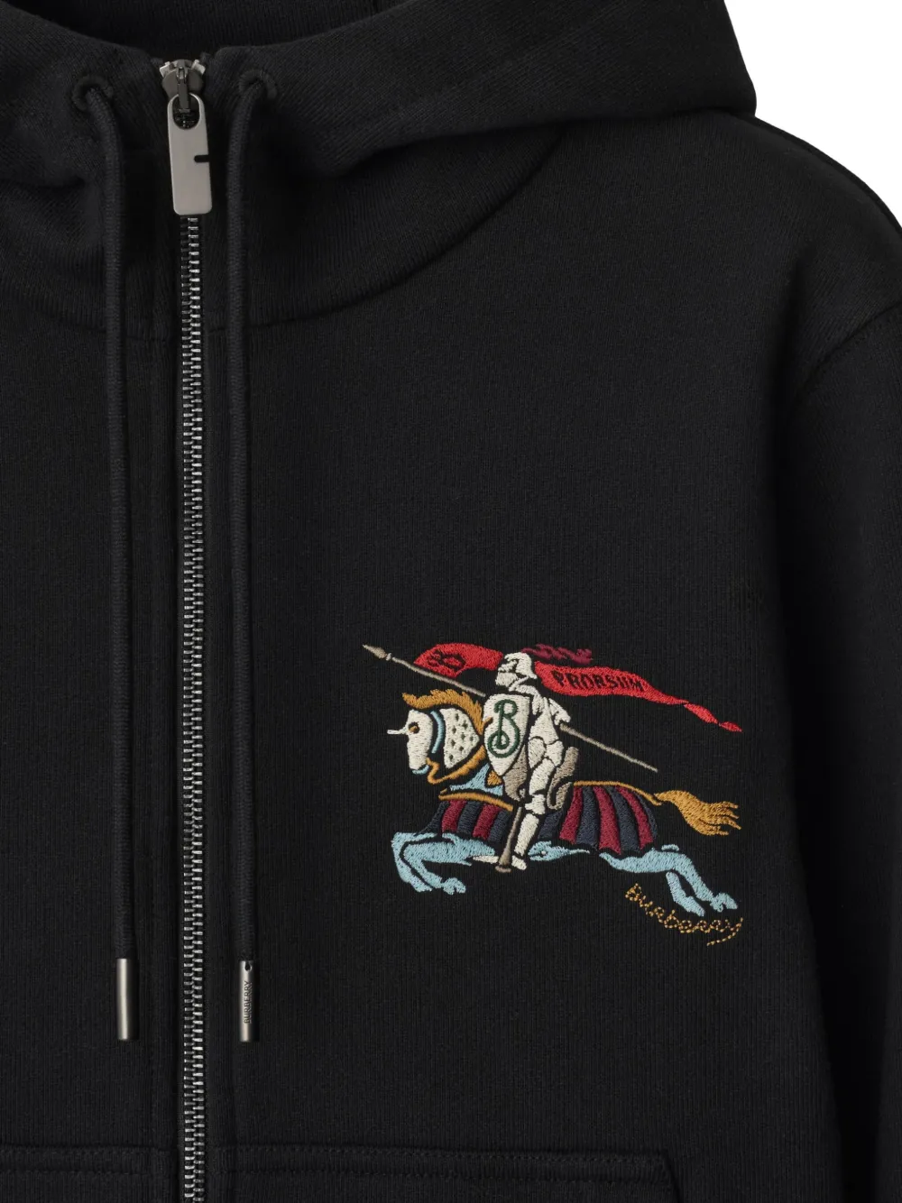 Burberry Hoodie met rits Zwart