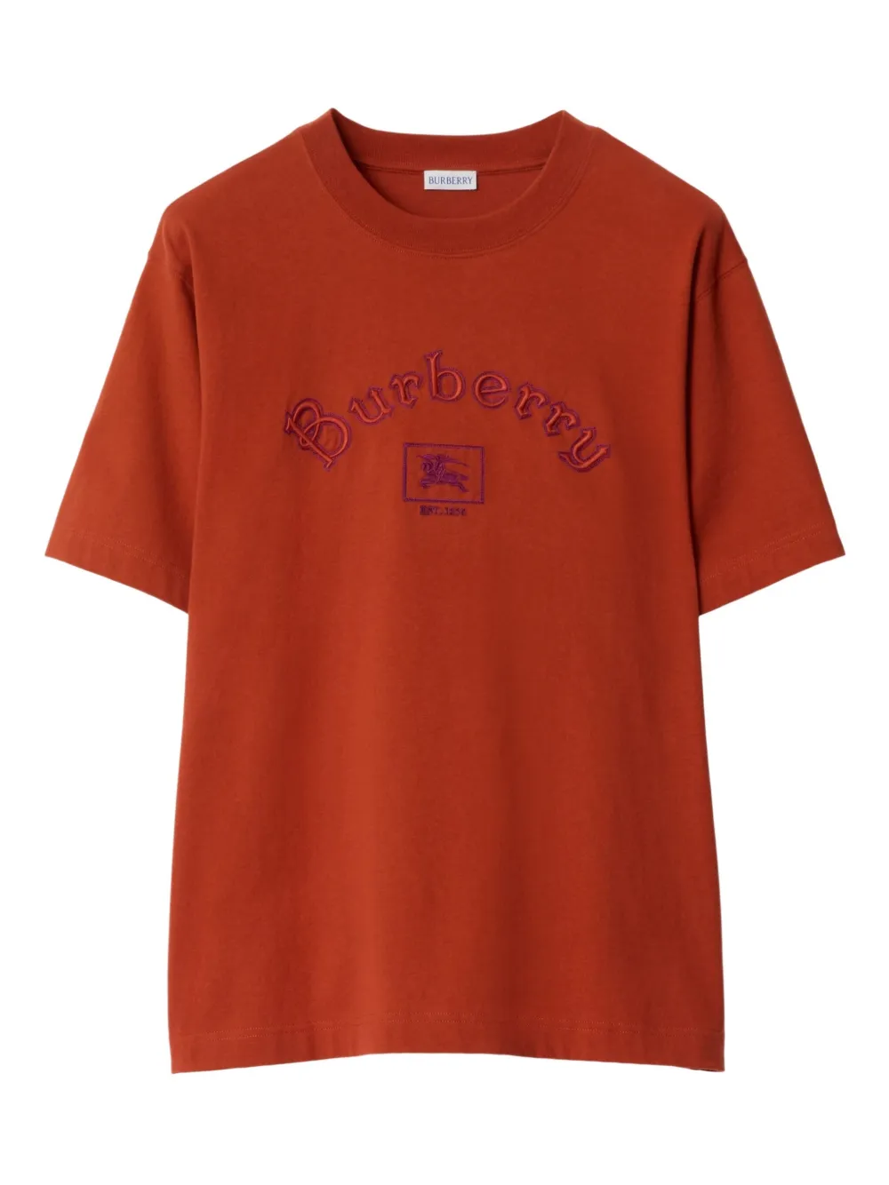 Burberry T-shirt met Equestrian Knight-logo Oranje