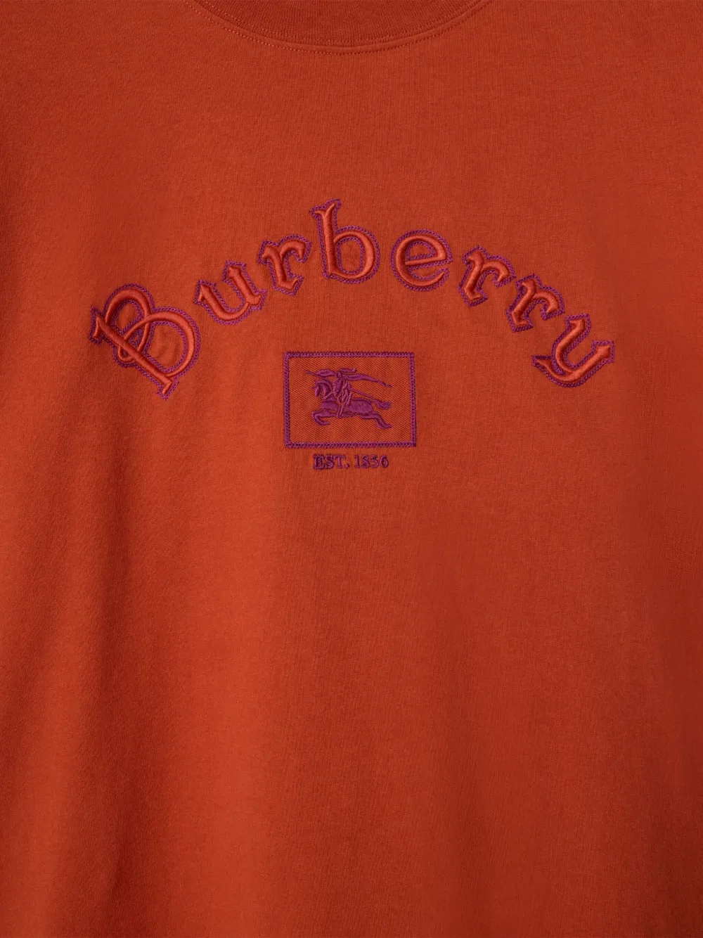 Burberry T-shirt met Equestrian Knight-logo Oranje