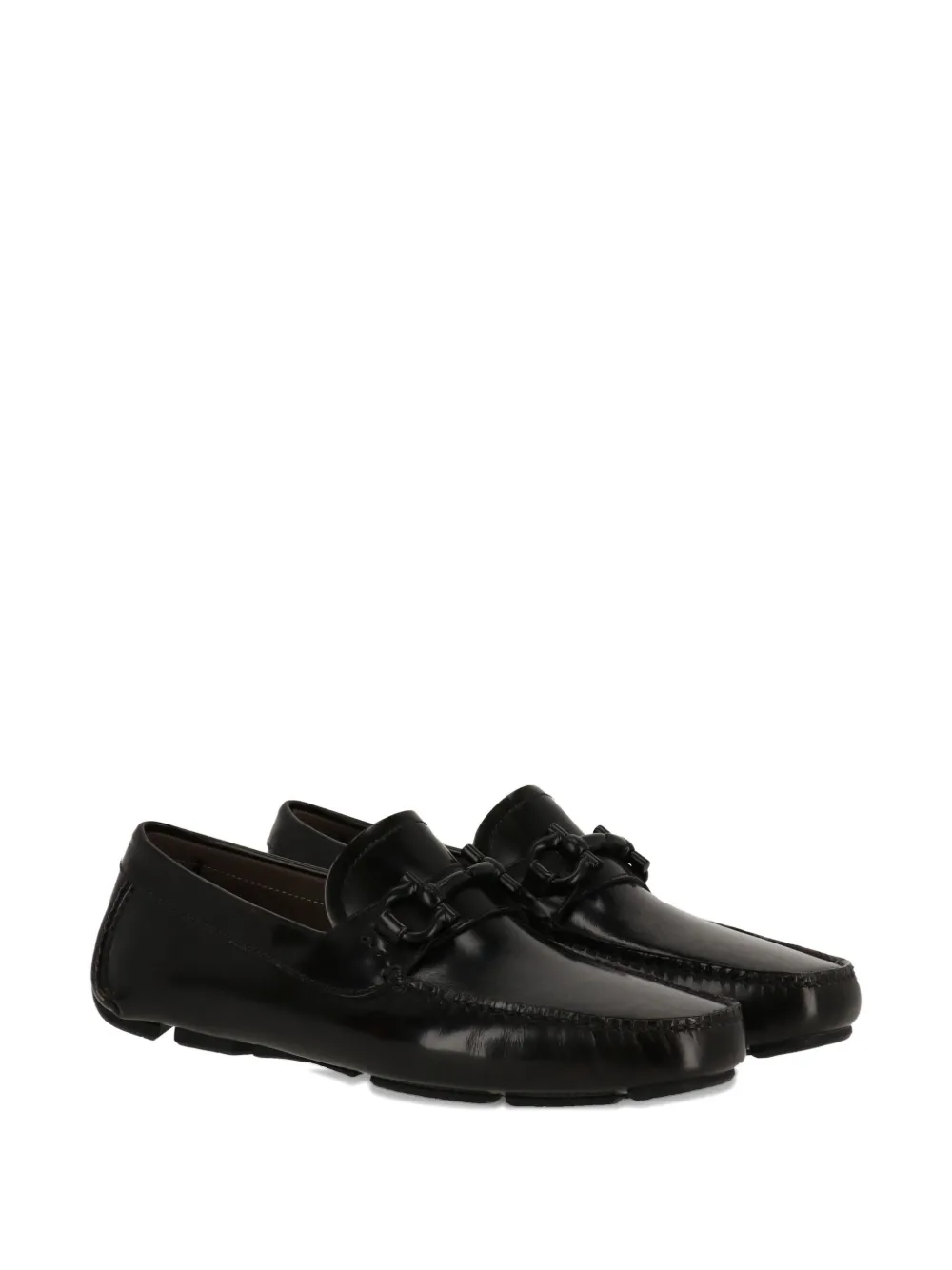 Ferragamo Gancini-detail loafers Black