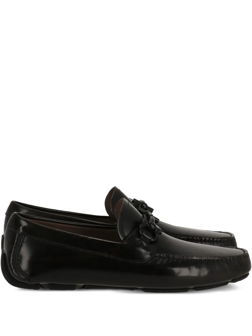 Ferragamo Gancini-detail loafers Black