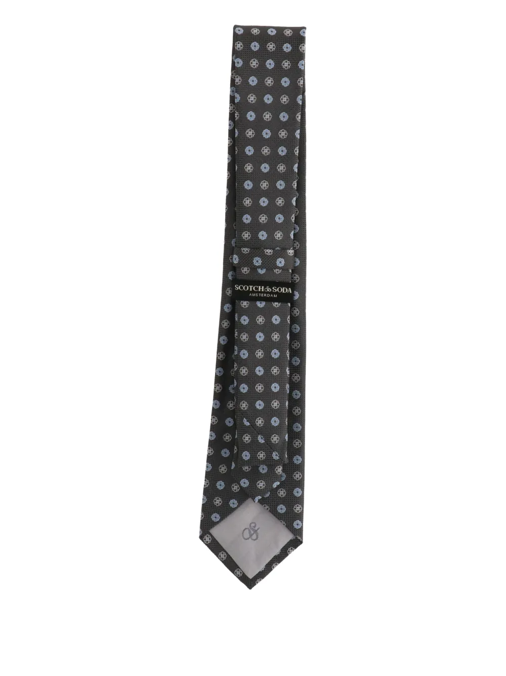 Scotch & Soda Katoenen stropdas met bloemenprint Grijs