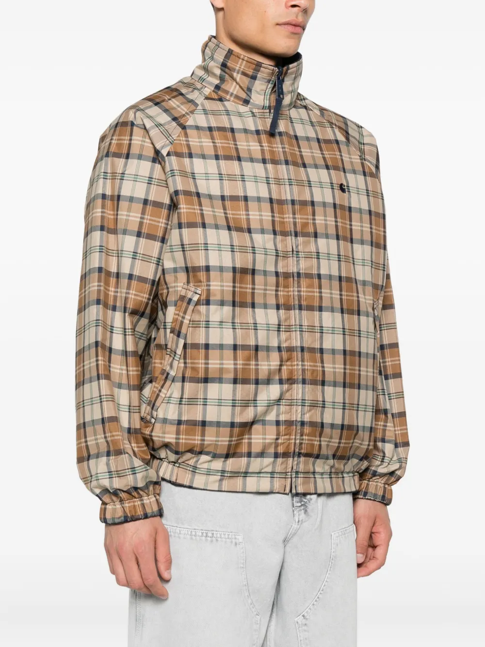 Carhartt WIP checked zip-up jacket Beige