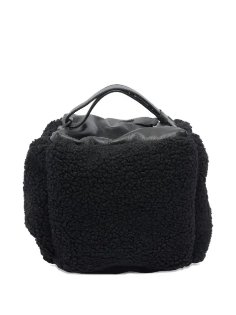 Vic Matie leather-trimmed teddy-panel tote bag
