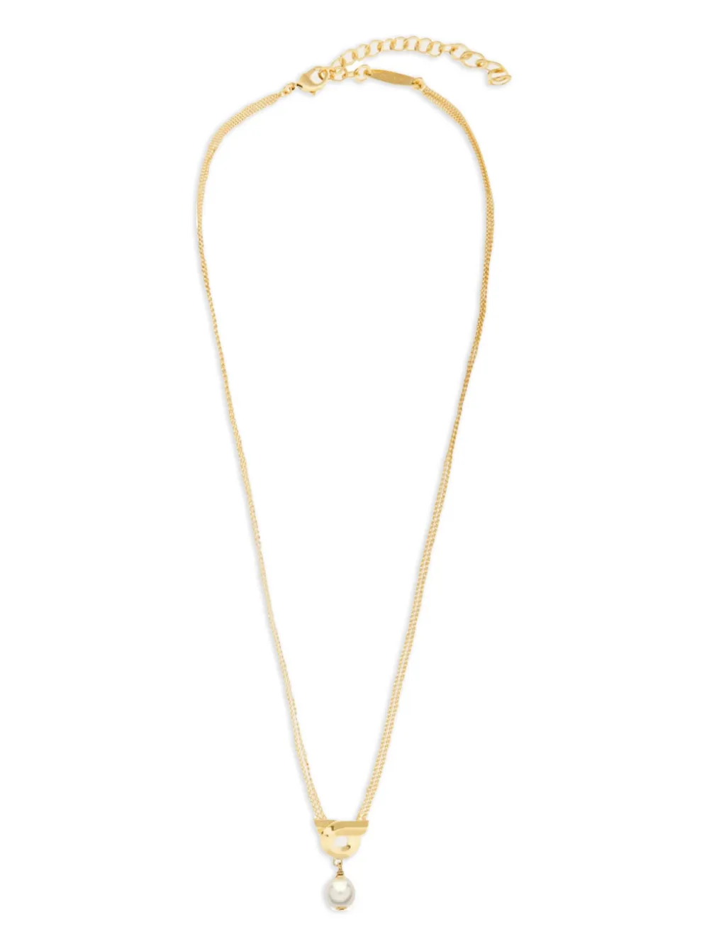 Gancini pendant pearl-drop necklace