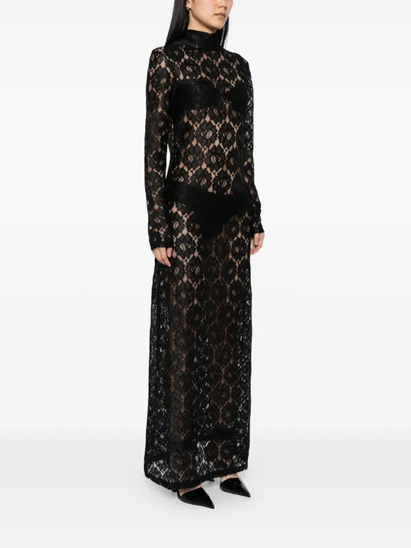 Rhe geometric-lace Turtleneck Dress | Black | FARFETCH