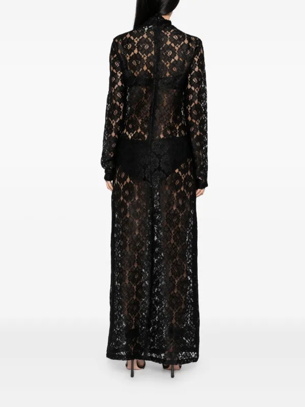 Róhe geometric-lace Turtleneck Dress | Black | FARFETCH