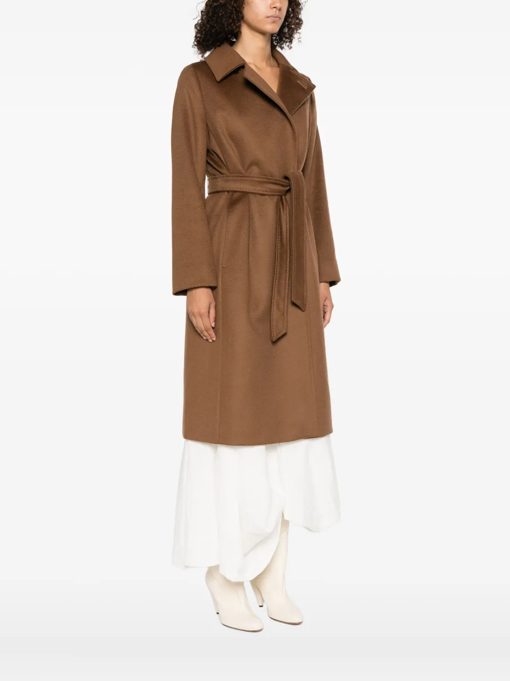 Max Mara Trenchcoat met ceintuur en gekerfde revers Bruin