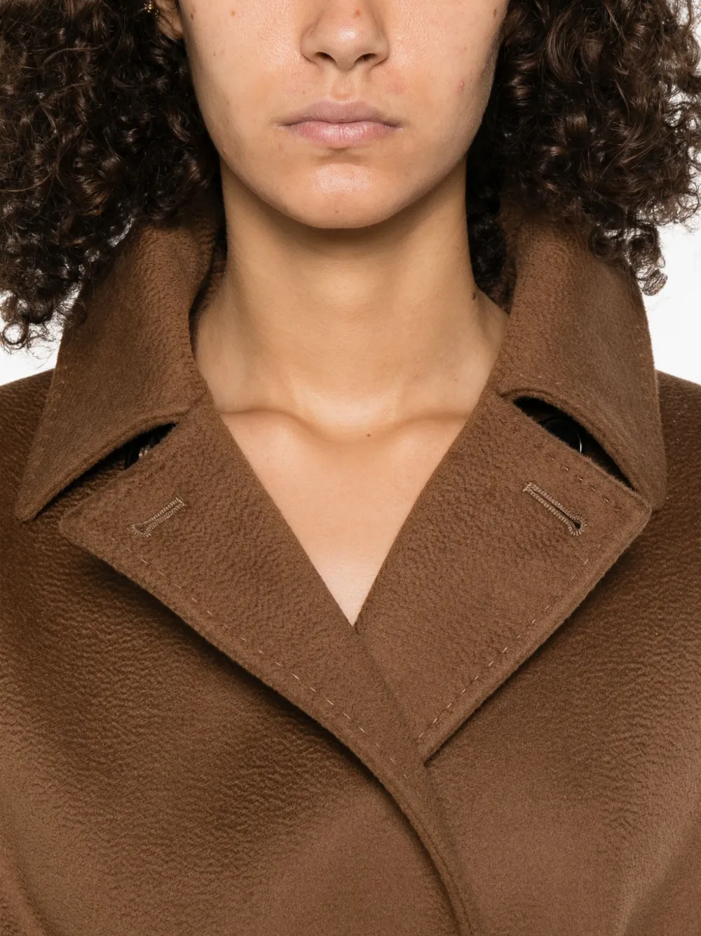 Max Mara Trenchcoat met ceintuur en gekerfde revers Bruin