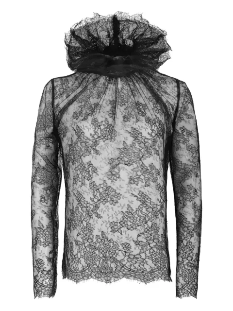 Alexander McQueen ruffled-collar lace blouse