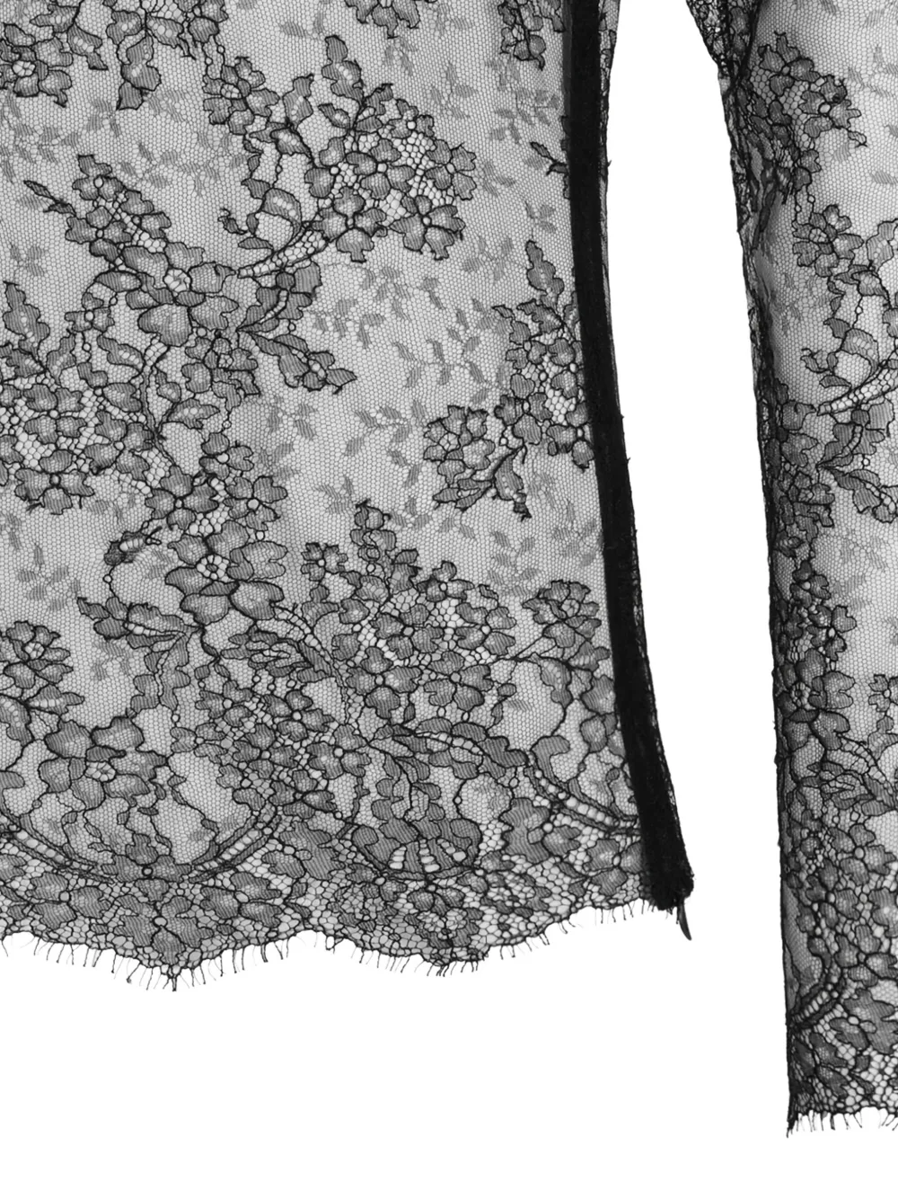 Alexander McQueen Blouse met kant en ruches Zwart