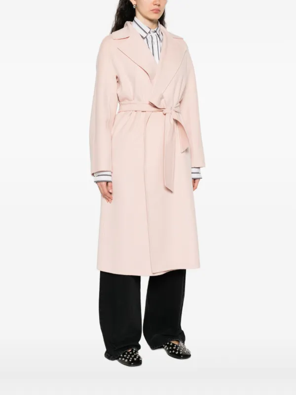 Max Mara ベルテッド シングルコート | ピンク | FARFETCH JP