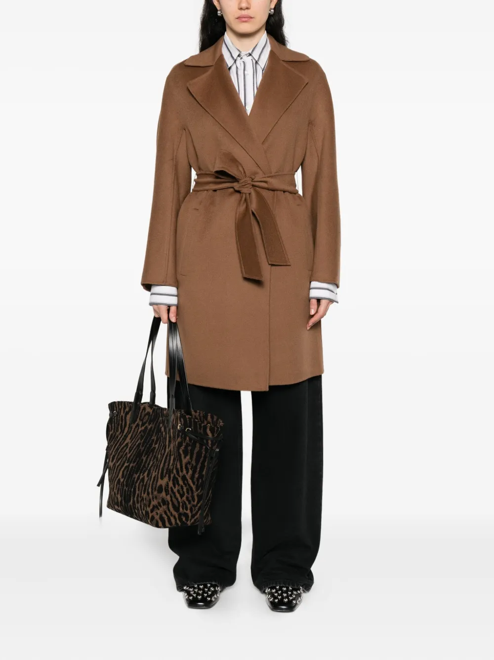 Max Mara Jas met ceintuur Bruin