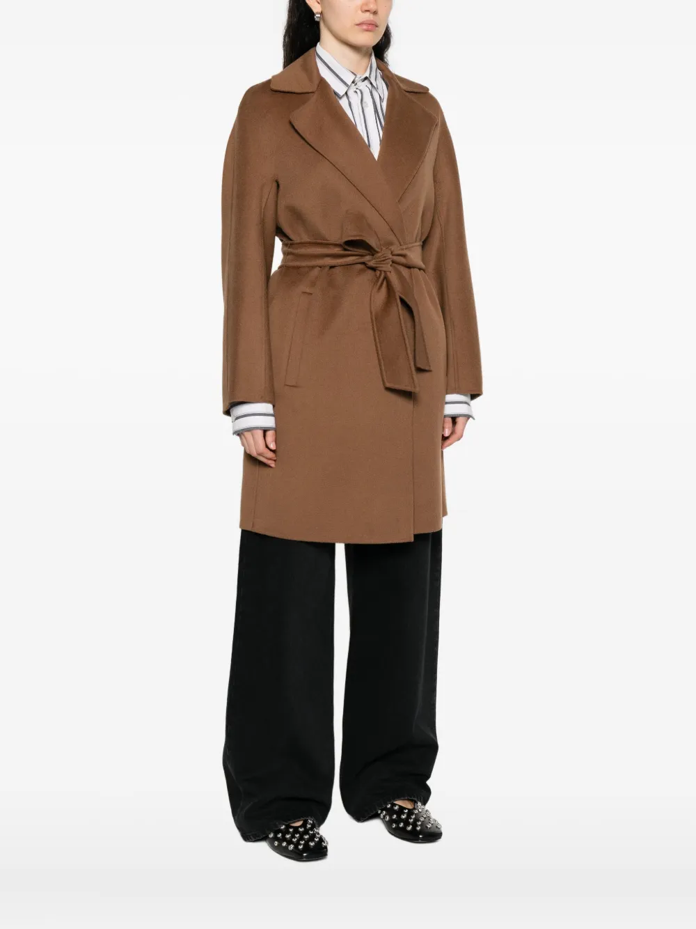 Max Mara Jas met ceintuur Bruin
