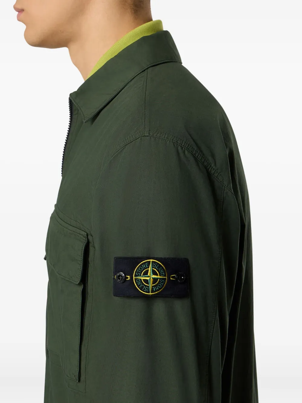 Stone Island Jack met Compass-logopatch Groen