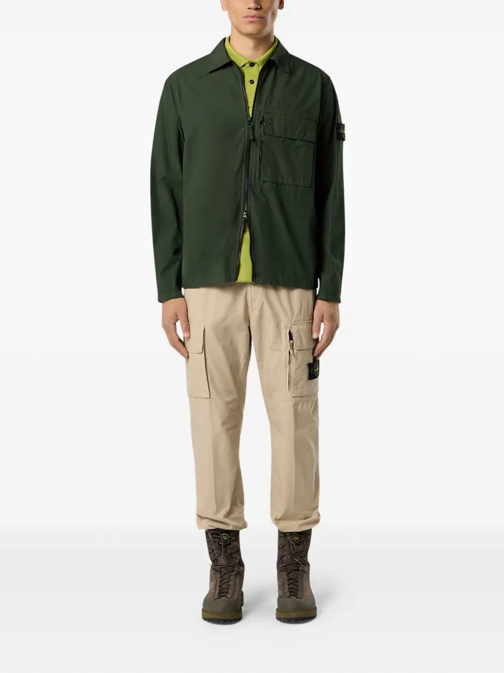 Stone Island Jack met Compass-logopatch Groen