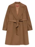 Max Mara belted wool single-breasted coat - Brown