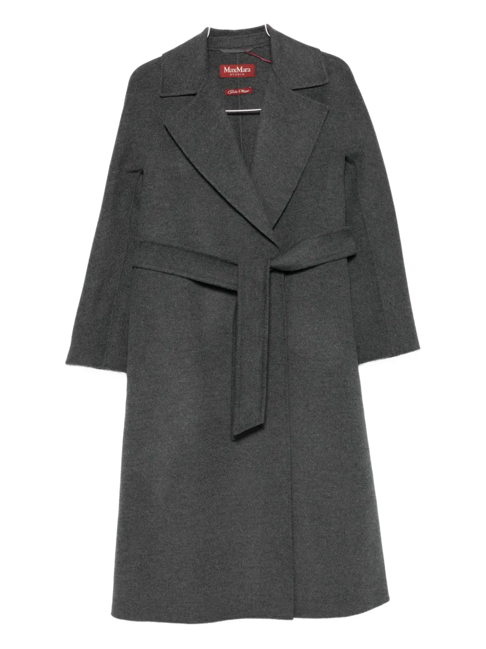 Max Mara Notched-collar Belted Coat In Black