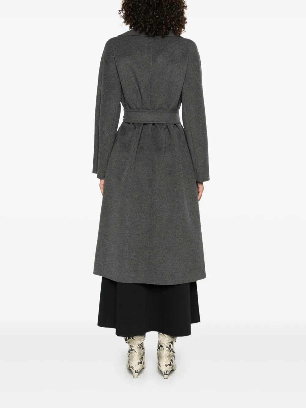 Max Mara Jas met ceintuur en gekerfde revers Grijs
