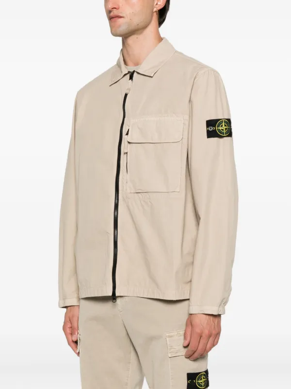 ジャケット・アウター stone  WAPPEN POCKET SHIRT JACKET Stone Island ジップ フラップポケット シャツジャケット | ブラウン