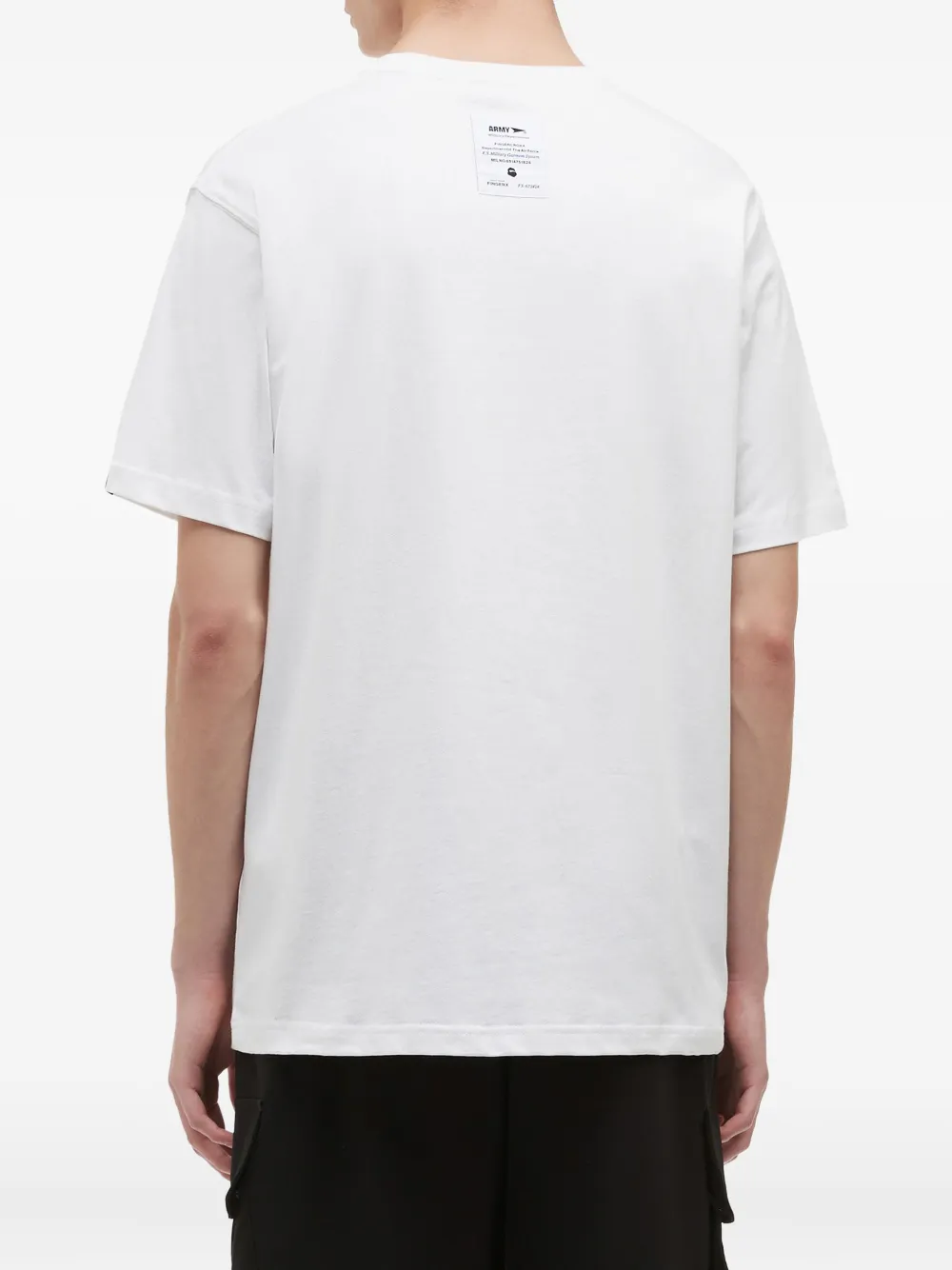 Fingercroxx Embroidered-logo Crew-neck T-shirt In White